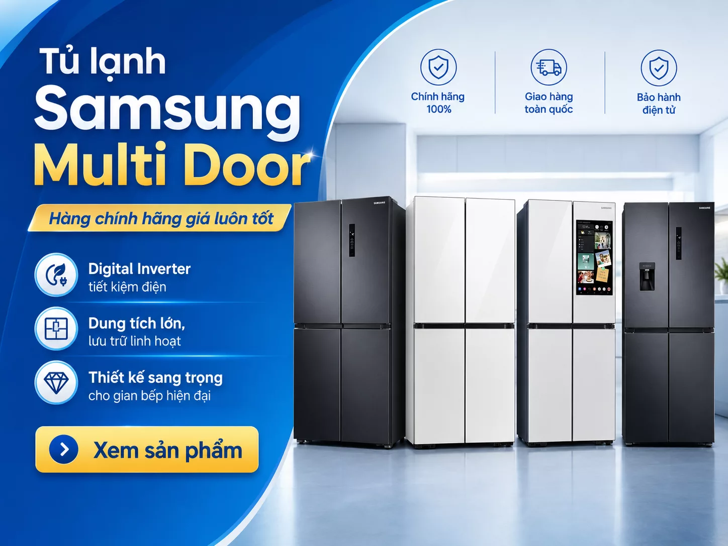 Tủ lạnh Samsung Multi Door ch&iacute;nh h&atilde;ng cho bếp hiện đại