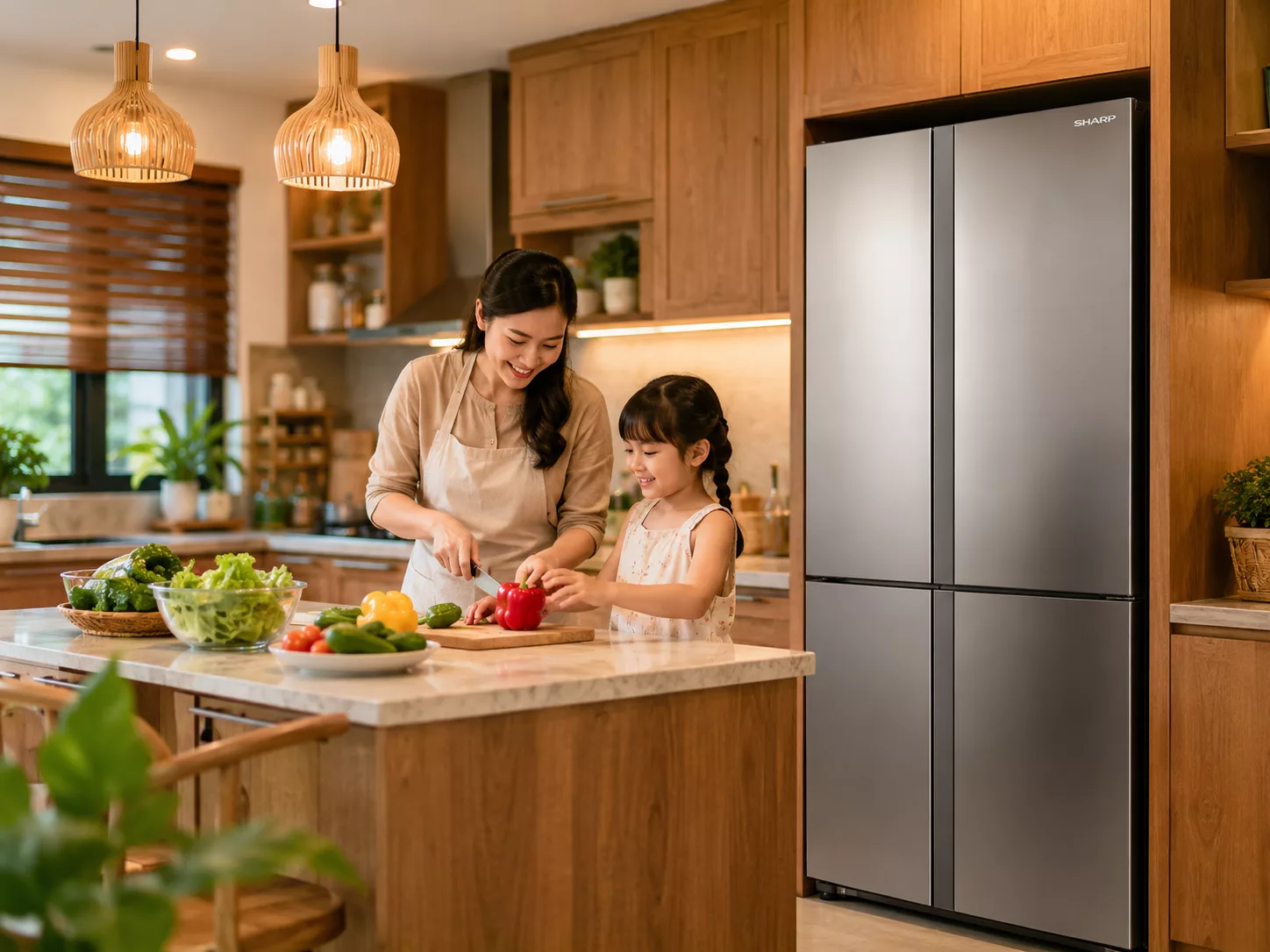 Tủ lạnh Sharp cho căn hộ chung cư nhà phố bếp gia đình