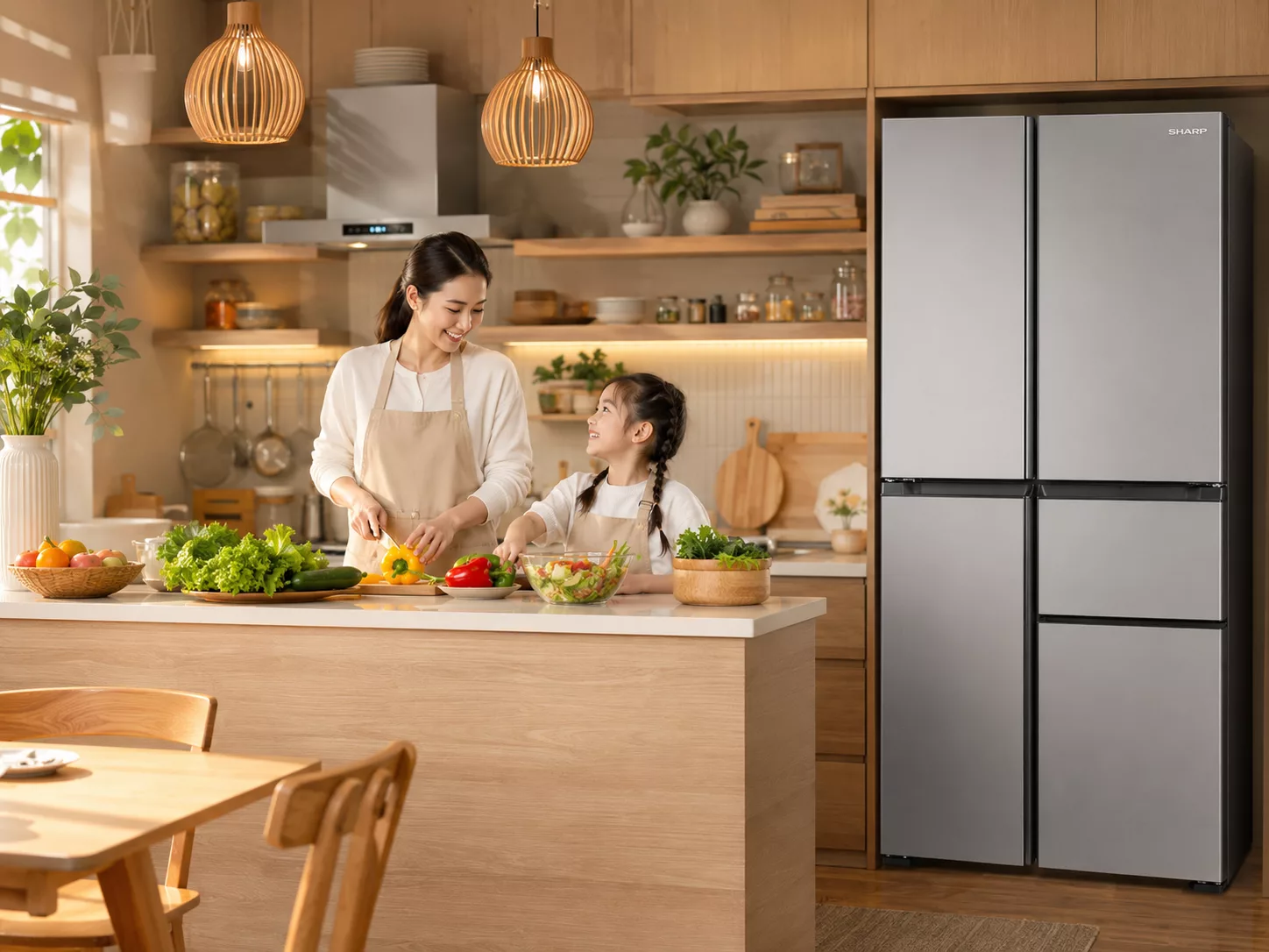 Chọn dung tích tủ lạnh Sharp theo số người dùng gia đình