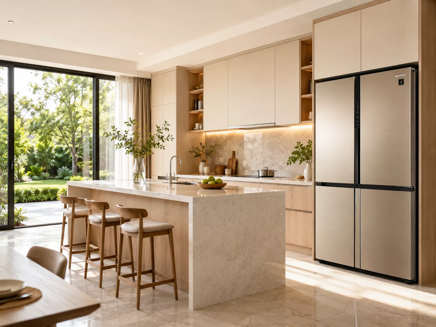 Giao hàng lắp đặt tủ lạnh Sharp Multi Door chính hãng tại nhà an toàn