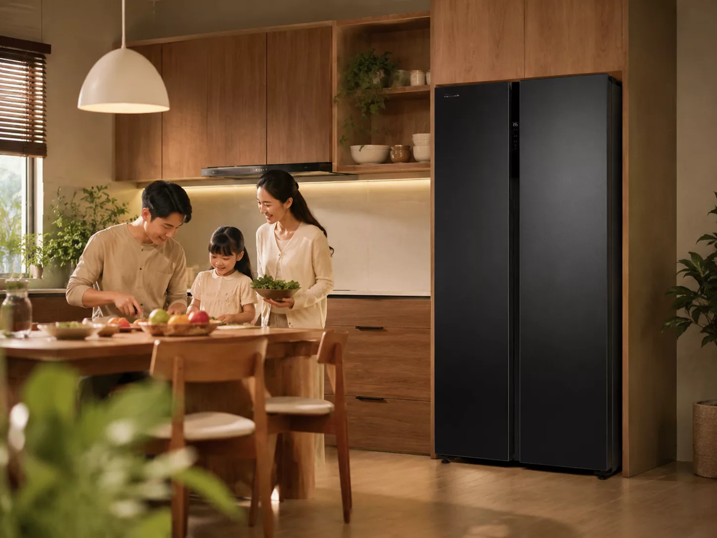 Chọn dung t&iacute;ch tủ lạnh Toshiba Side By Side theo số người d&ugrave;ng gia đ&igrave;nh
