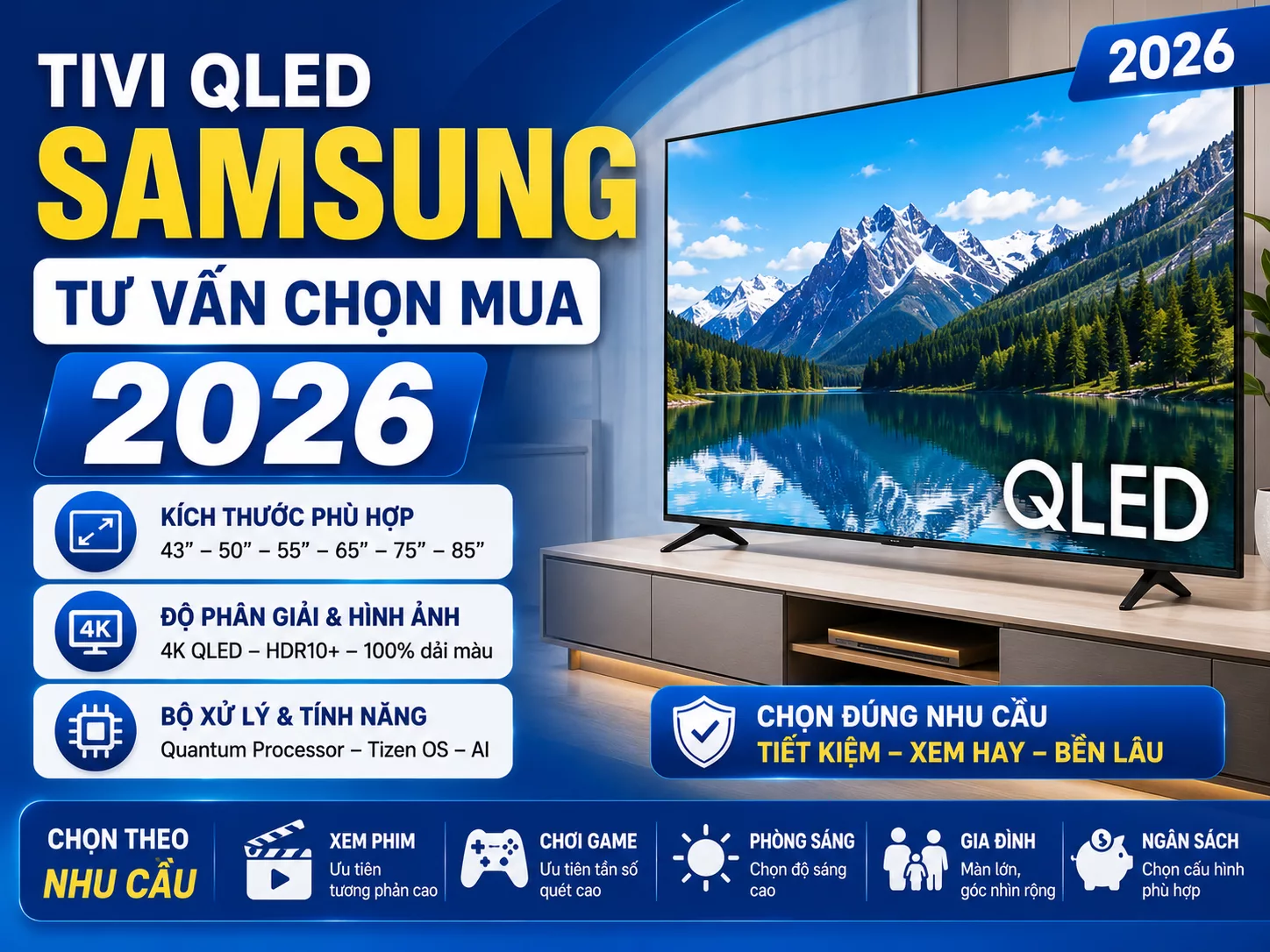 Tivi QLED Samsung tư vấn chọn mua 2026