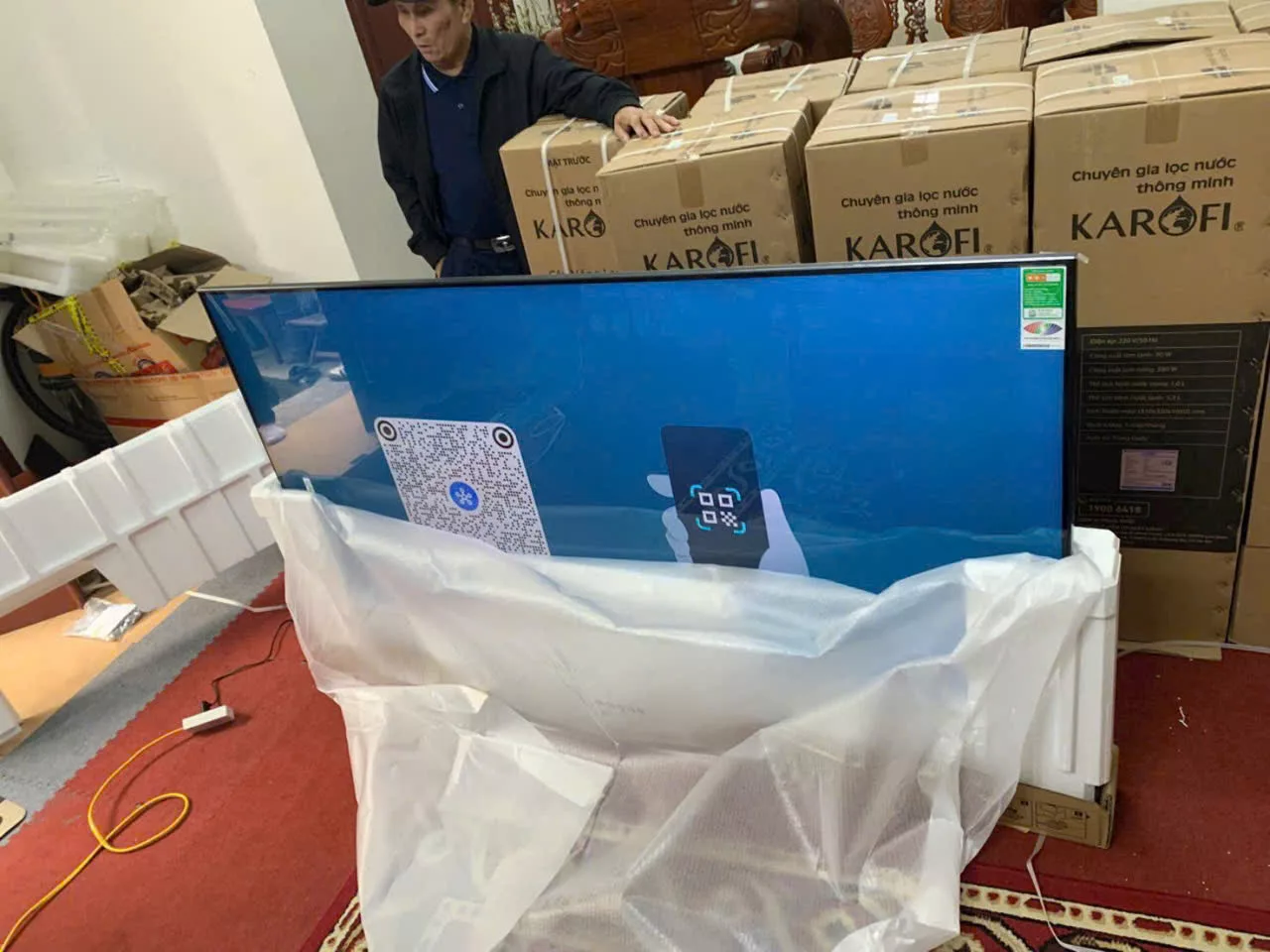 Lắp đặt tivi nh&agrave; chị Hạnh tại H&agrave; Đ&ocirc;ng